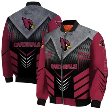 arizona cardinals arrow layer red black bomber jacket fashion forward