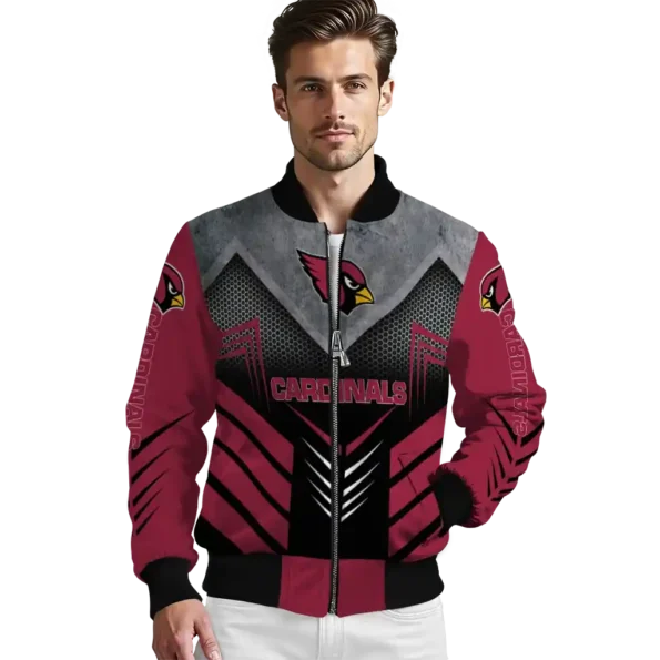 arizona cardinals arrow layer red black bomber jacket high quality