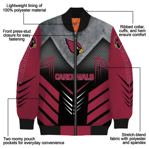 arizona cardinals arrow layer red black bomber jacket new arrival
