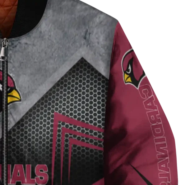 arizona cardinals arrow layer red black bomber jacket premium grade