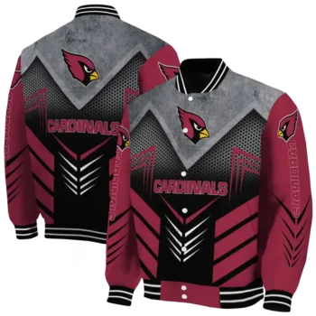 arizona cardinals arrow layer red black varsity jacket fashion forward.webp