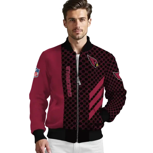 arizona cardinals triple side stripes red black bomber jacket high quality