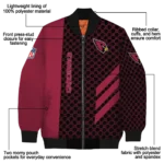 arizona cardinals triple side stripes red black bomber jacket best selling