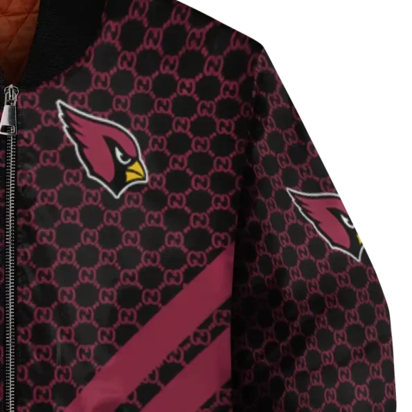 arizona cardinals triple side stripes red black bomber jacket premium grade