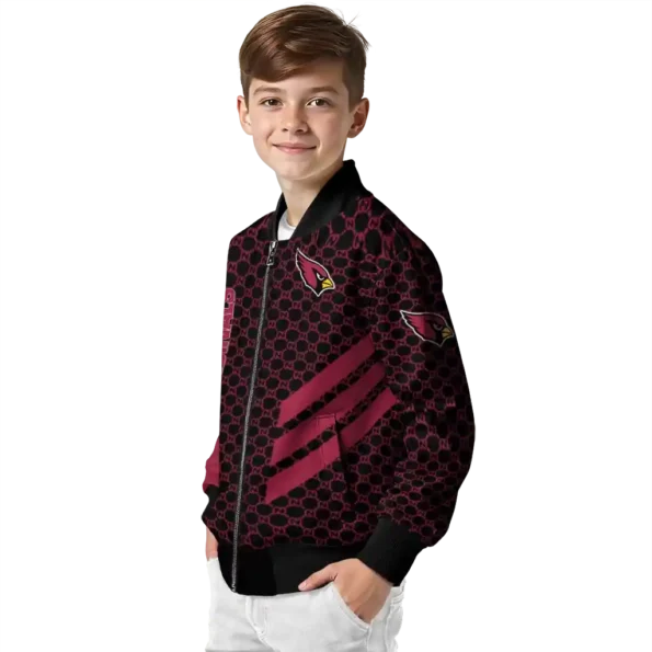 arizona cardinals triple side stripes red black bomber jacket trendy