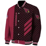arizona cardinals triple side stripes red black varsity jacket best selling.webp