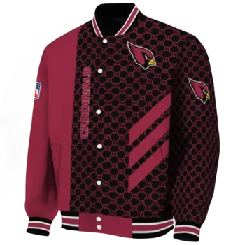 arizona cardinals triple side stripes red black varsity jacket best selling.webp