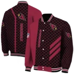 arizona cardinals triple side stripes red black varsity jacket best selling.webp