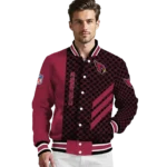 arizona cardinals triple side stripes red black varsity jacket best selling.webp