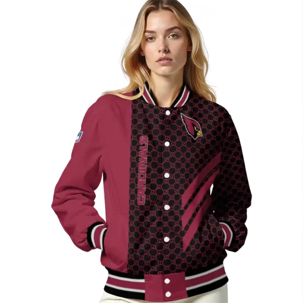 arizona cardinals triple side stripes red black varsity jacket latest model.webp