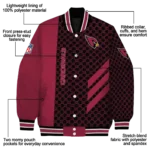 arizona cardinals triple side stripes red black varsity jacket best selling.webp
