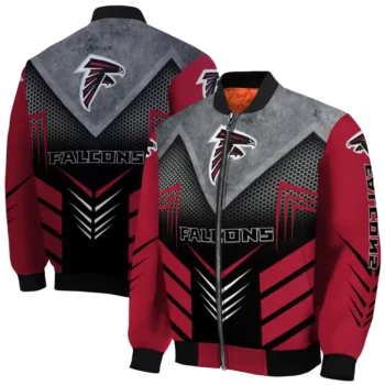 atlanta falcons arrow layer red black bomber jacket fashion forward