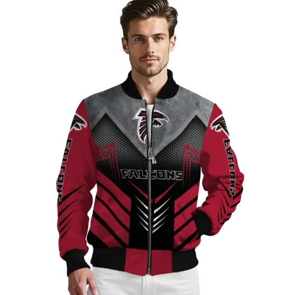 atlanta falcons arrow layer red black bomber jacket high quality