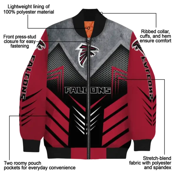 atlanta falcons arrow layer red black bomber jacket new arrival