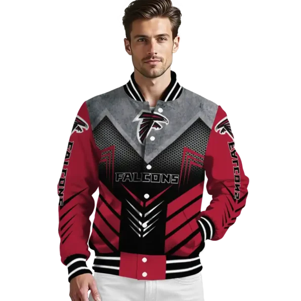 atlanta falcons arrow layer red black varsity jacket high quality.webp