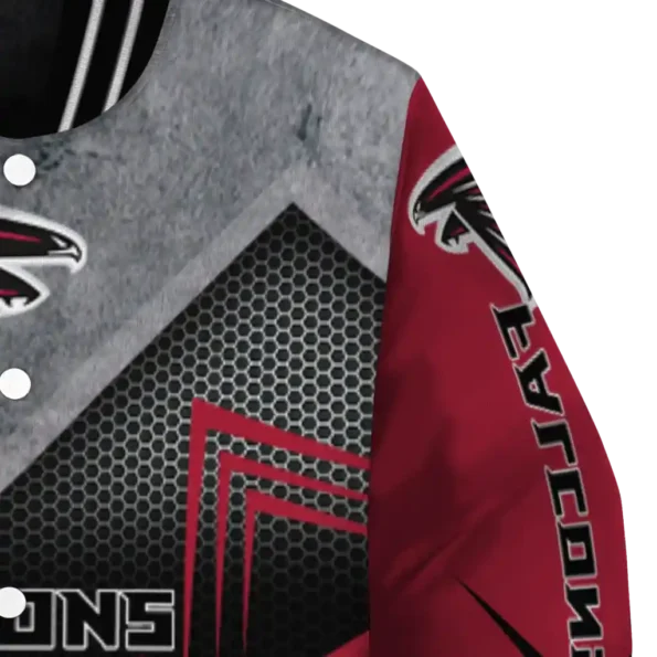 atlanta falcons arrow layer red black varsity jacket premium grade.webp