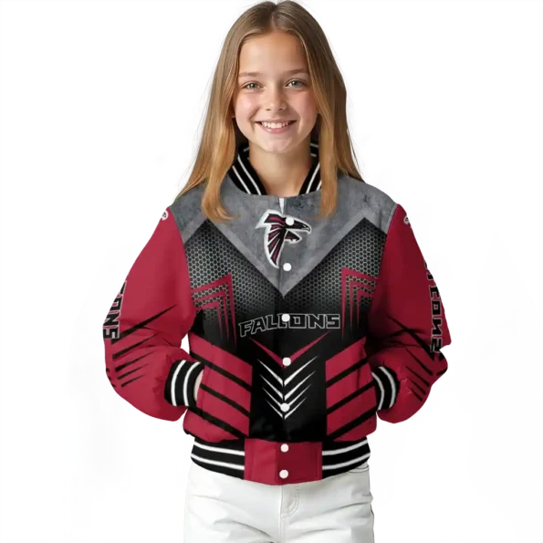 atlanta falcons arrow layer red black varsity jacket top rated.webp