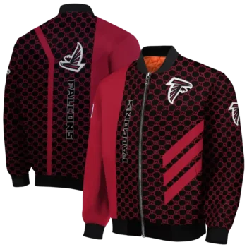 atlanta falcons triple side stripes red black bomber jacket fashion forward