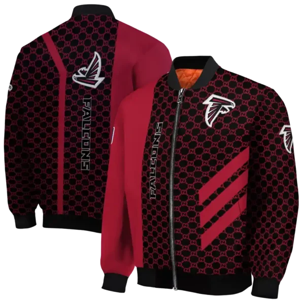 atlanta falcons triple side stripes red black bomber jacket fashion forward
