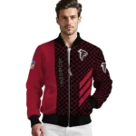 atlanta falcons triple side stripes red black bomber jacket best selling