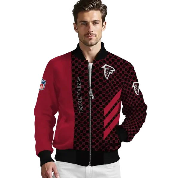 atlanta falcons triple side stripes red black bomber jacket high quality