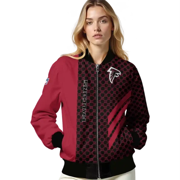 atlanta falcons triple side stripes red black bomber jacket latest model