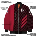 atlanta falcons triple side stripes red black bomber jacket best selling