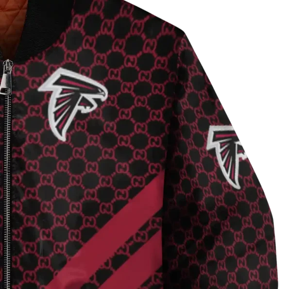 atlanta falcons triple side stripes red black bomber jacket premium grade