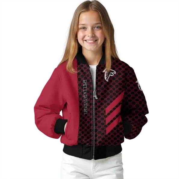 atlanta falcons triple side stripes red black bomber jacket top rated