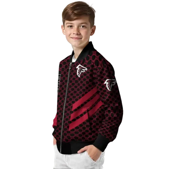 atlanta falcons triple side stripes red black bomber jacket trendy