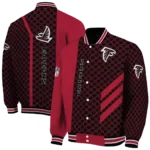 atlanta falcons triple side stripes red black varsity jacket best selling.webp