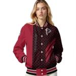 atlanta falcons triple side stripes red black varsity jacket best selling.webp