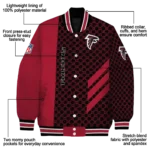 atlanta falcons triple side stripes red black varsity jacket best selling.webp
