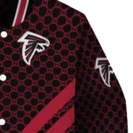 atlanta falcons triple side stripes red black varsity jacket best selling.webp
