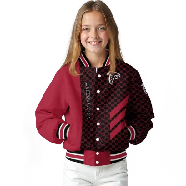 atlanta falcons triple side stripes red black varsity jacket top rated.webp