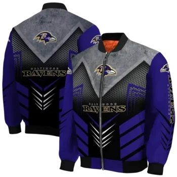 baltimore ravens arrow layer purple black bomber jacket fashion forward