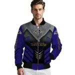 baltimore ravens arrow layer purple black bomber jacket best selling