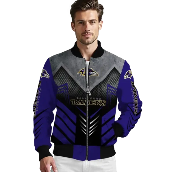 baltimore ravens arrow layer purple black bomber jacket high quality