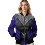 baltimore ravens arrow layer purple black bomber jacket best selling