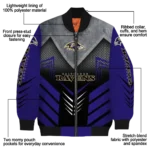 baltimore ravens arrow layer purple black bomber jacket best selling