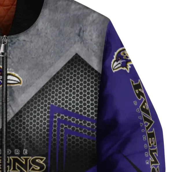 baltimore ravens arrow layer purple black bomber jacket premium grade