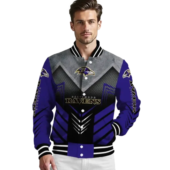 baltimore ravens arrow layer purple black varsity jacket high quality.webp