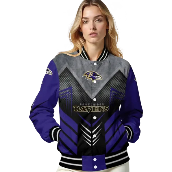 baltimore ravens arrow layer purple black varsity jacket latest model.webp