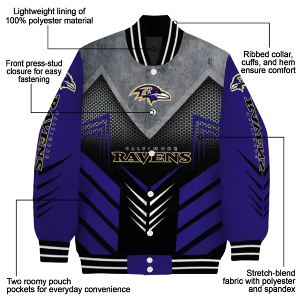 baltimore ravens arrow layer purple black varsity jacket new arrival.webp