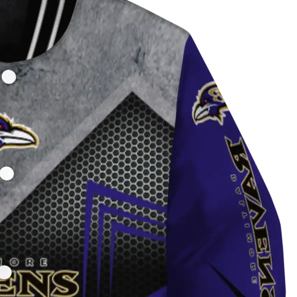 baltimore ravens arrow layer purple black varsity jacket premium grade.webp