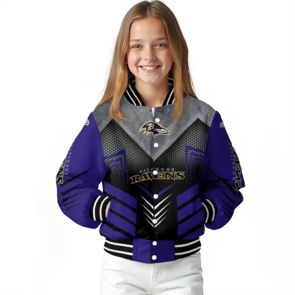 baltimore ravens arrow layer purple black varsity jacket top rated.webp