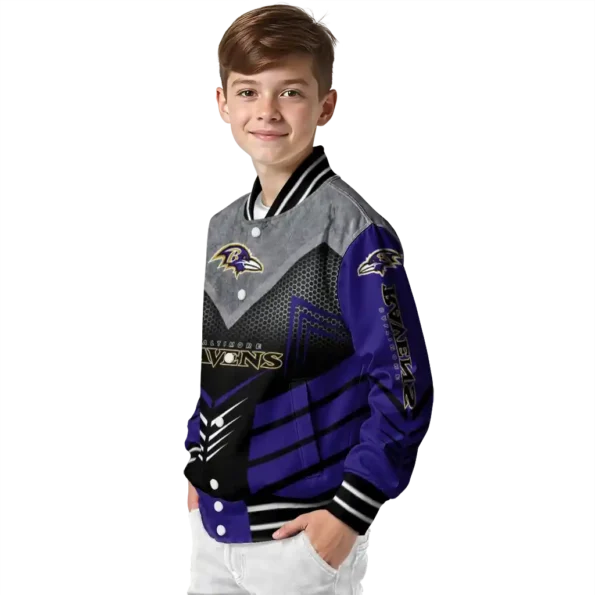 baltimore ravens arrow layer purple black varsity jacket trendy.webp