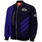 baltimore ravens triple side stripes purple black bomber jacket best selling