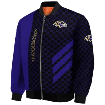 baltimore ravens triple side stripes purple black bomber jacket best selling