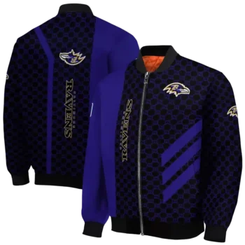baltimore ravens triple side stripes purple black bomber jacket fashion forward